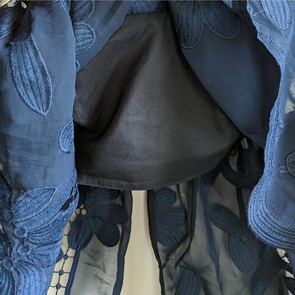 Revolve Lovers + Friends Life's a Beach Navy Blue Off Shoulder Top Womens Size M - Picture 10 of 10